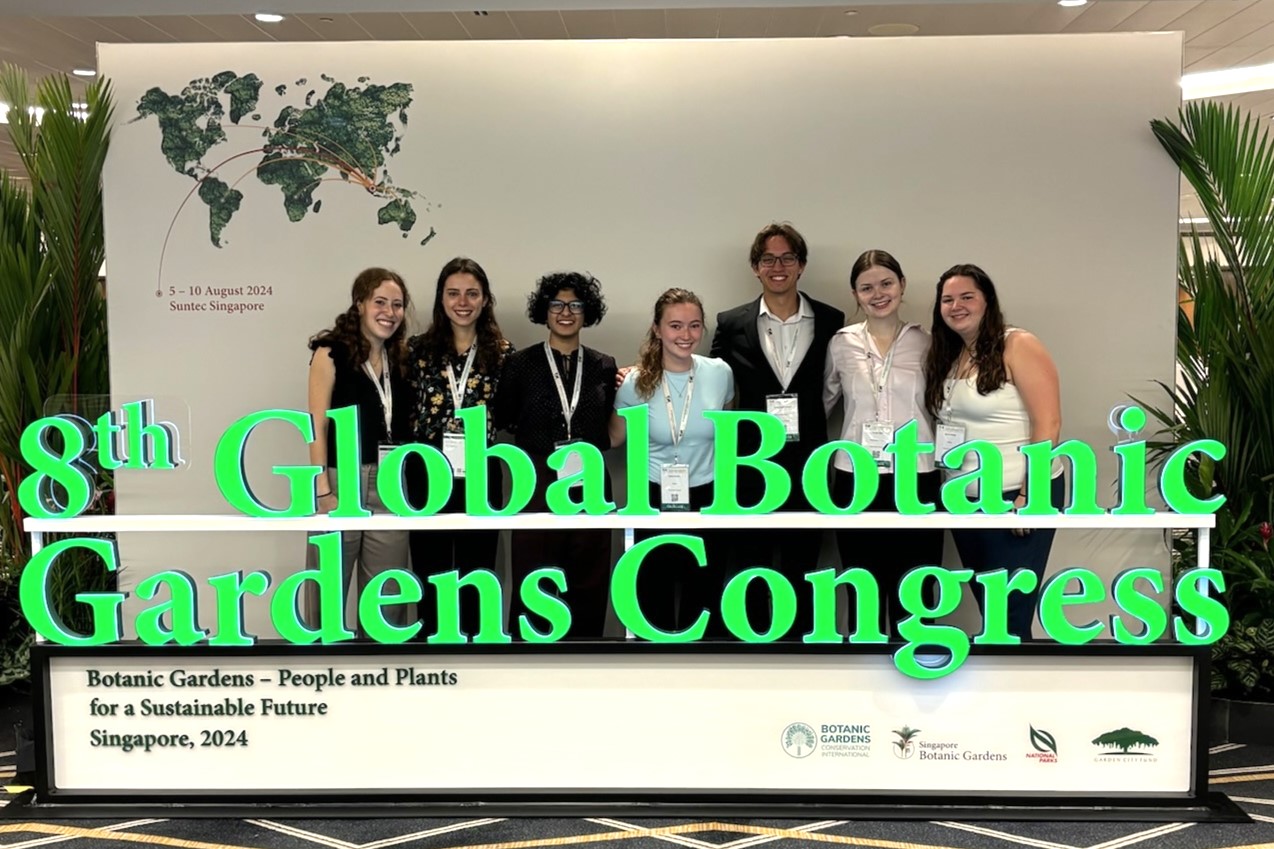 Members of Students Organizing for Sustainability's Urban Agriculture (UrbanAg) project at the 8th Global Botanic Garden Congress in Singapore.